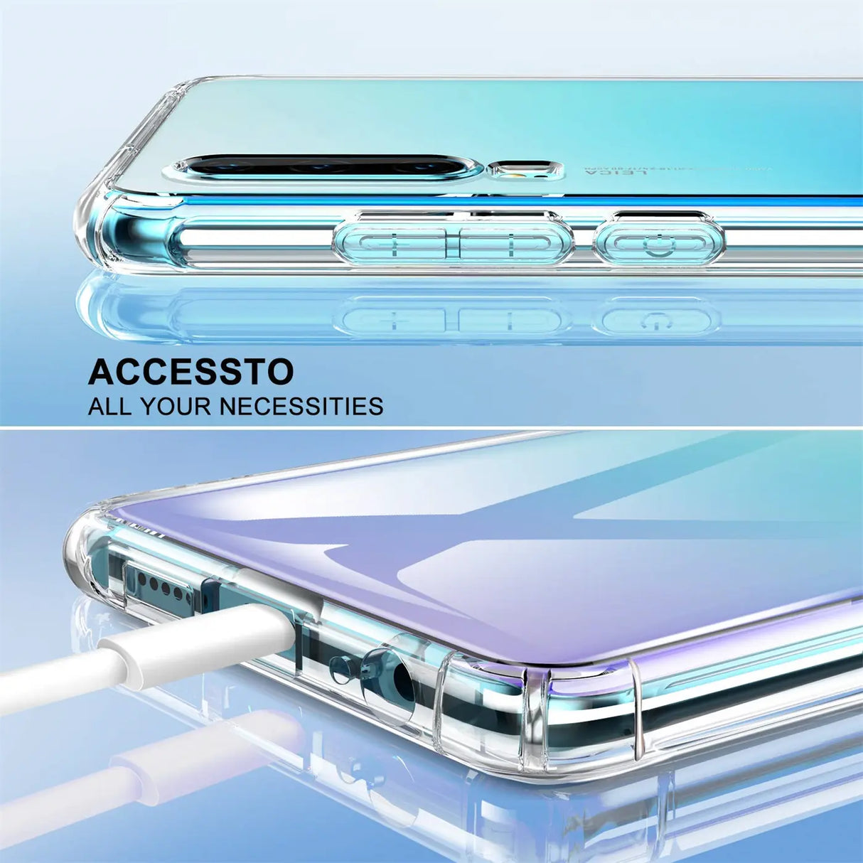 Stoßdämpfende, durchsichtige Handyhülle für Huawei Mate 20 Pro