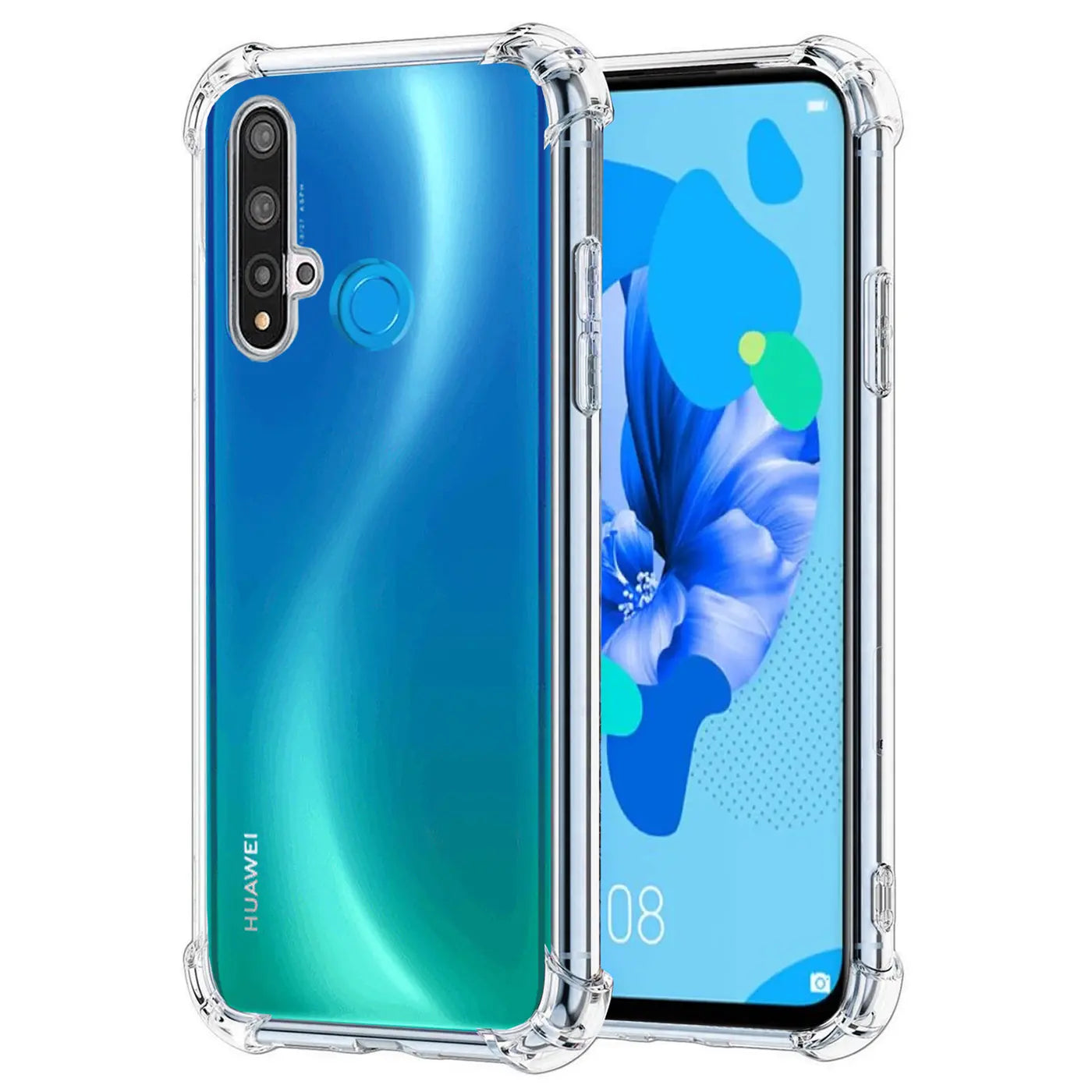 Transparente TPU-Hülle mit verstärkten Ecken um ein Huawei P20 Lite 2019 / Nova 5i.