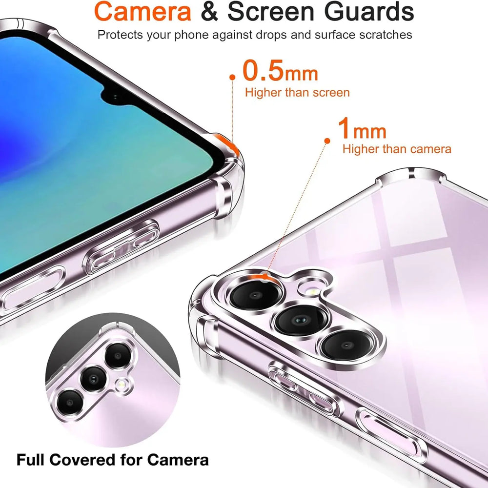 Stoßdämpfende, durchsichtige Handyhülle für Samsung Galaxy A05s