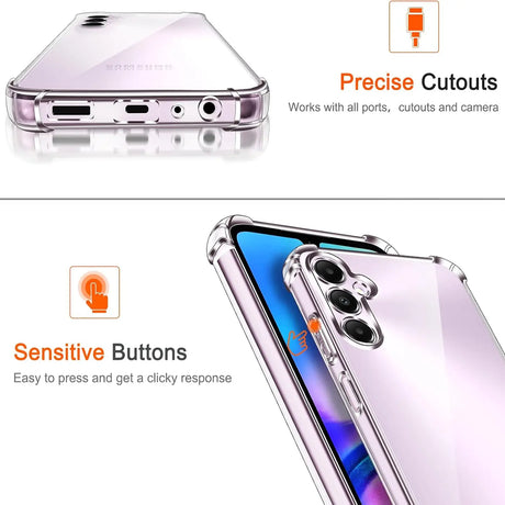 Stoßdämpfende, durchsichtige Handyhülle für Samsung Galaxy A05s