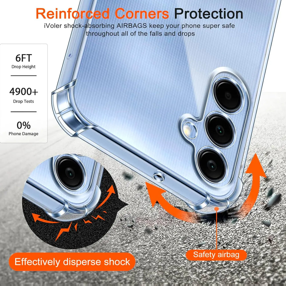 Stoßdämpfende, durchsichtige Handyhülle für Samsung Galaxy A15 4G / 5G