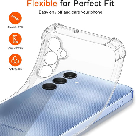 Stoßdämpfende, durchsichtige Handyhülle für Samsung Galaxy A15 4G / 5G