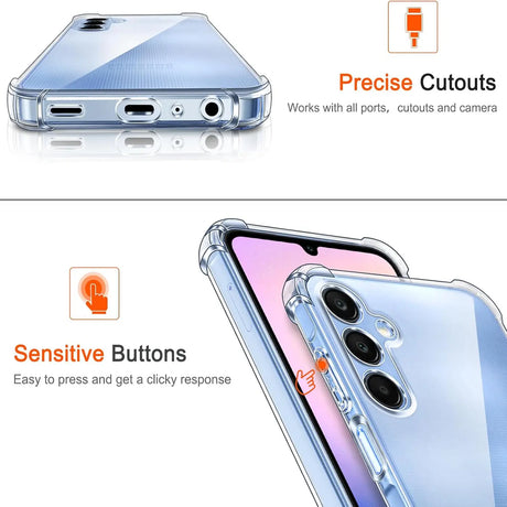 Stoßdämpfende, durchsichtige Handyhülle für Samsung Galaxy A15 4G / 5G