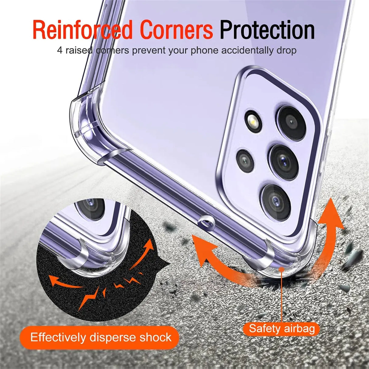 Stoßdämpfende, durchsichtige Handyhülle für Samsung Galaxy A52 / A52 5G / A52S 5G