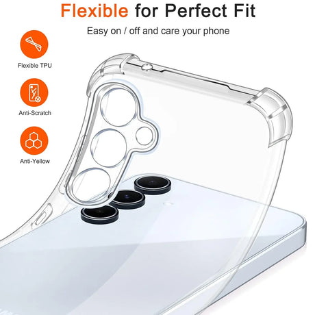 Stoßdämpfende, durchsichtige Handyhülle für Samsung Galaxy A55 5G