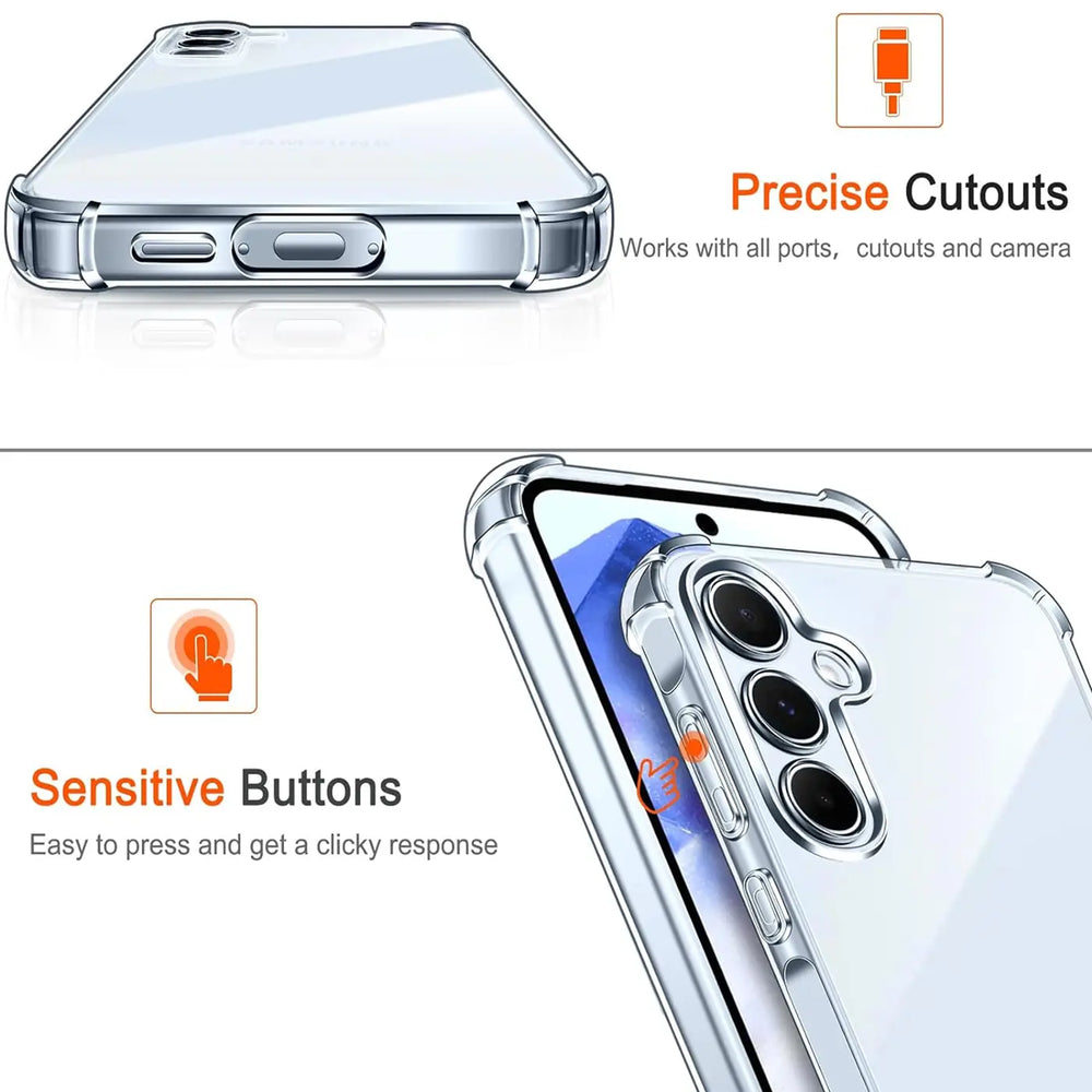 Stoßdämpfende, durchsichtige Handyhülle für Samsung Galaxy A55 5G