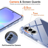 Klarer, stoßfester Hülle für Samsung Galaxy A57 5G, Nahaufnahme, von oben/Seite