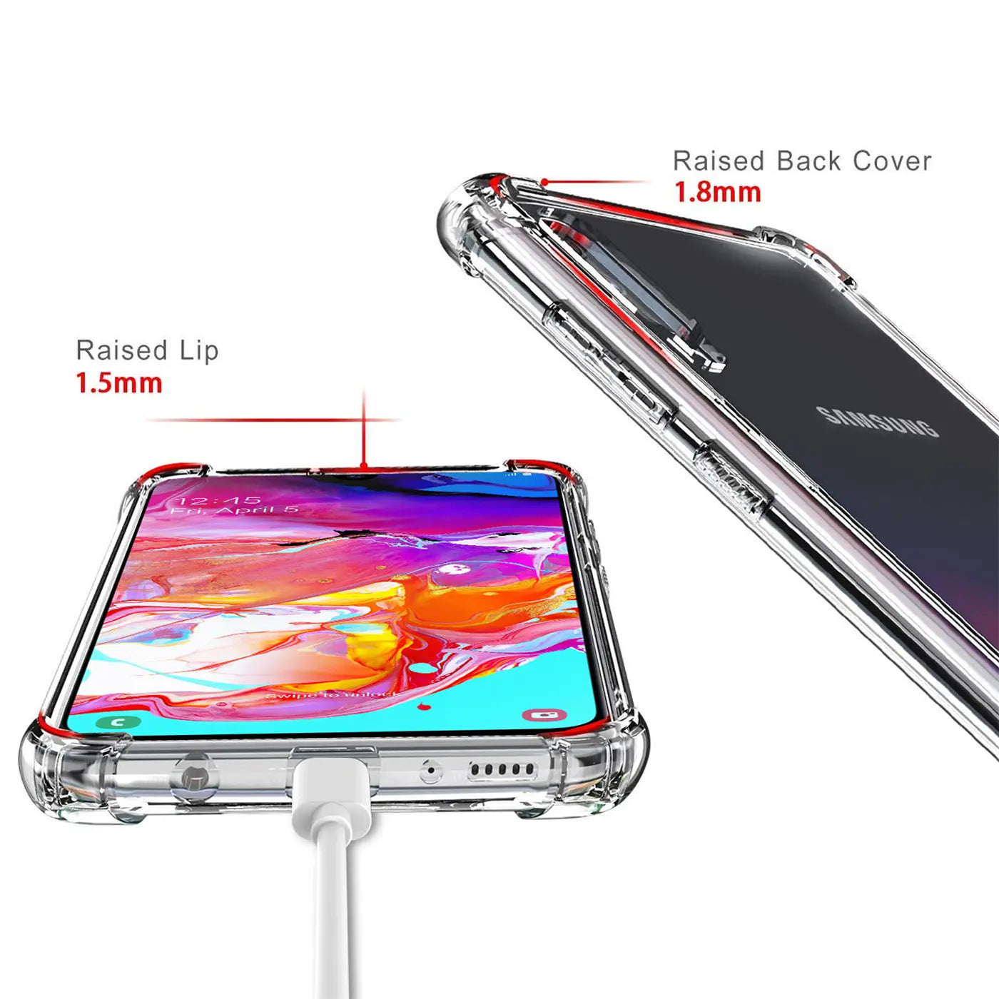 Klar, hier ist der ALT-Text:

Klar, stoßfeste Hülle aus Kunststoff, zeigt Samsung Galaxy A70/A70s, Ladeanschluss sichtbar.