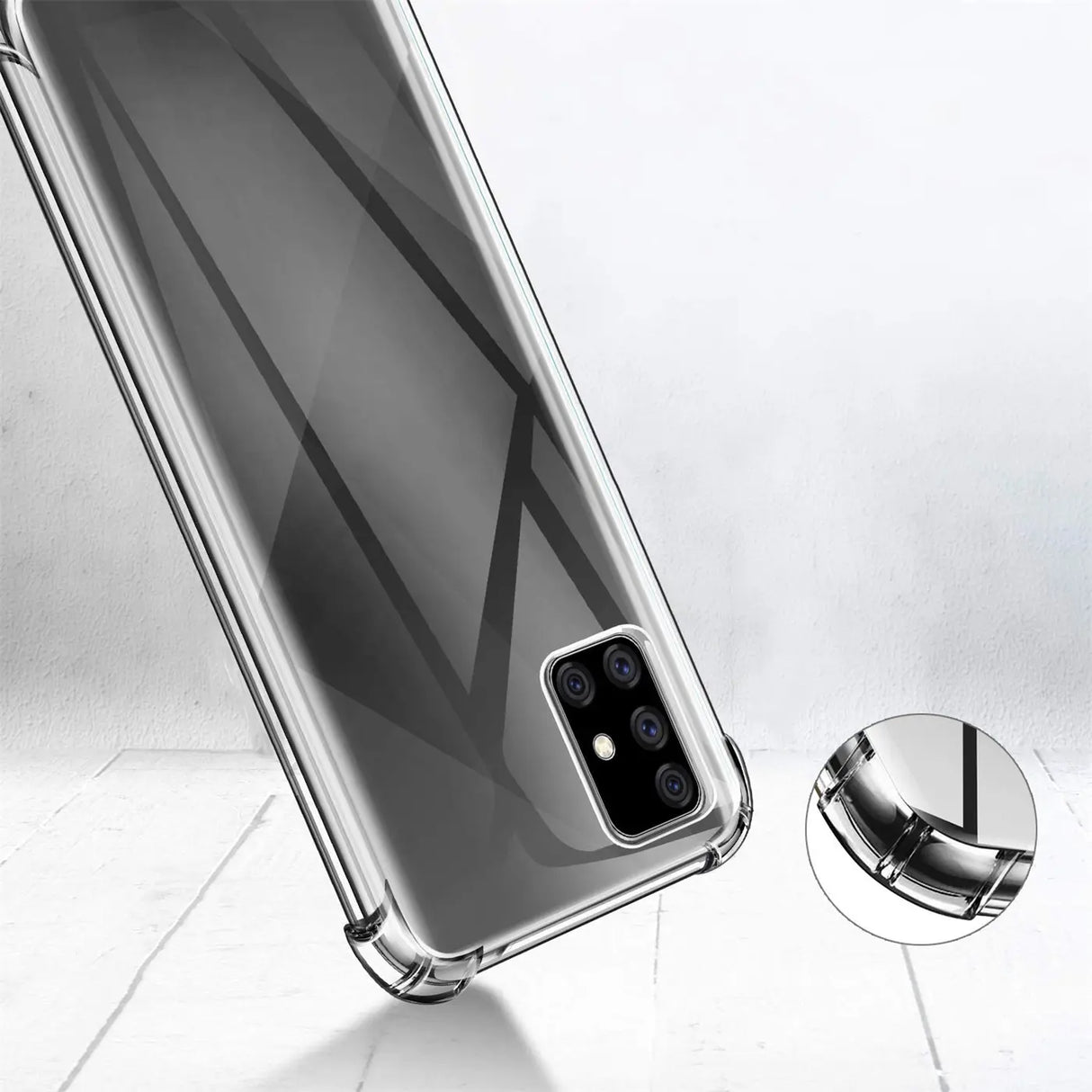 Stoßdämpfende, durchsichtige Handyhülle für Samsung Galaxy A71