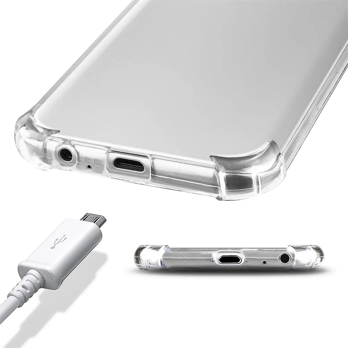 Stoßdämpfende, durchsichtige Handyhülle für Samsung Galaxy J3 2017