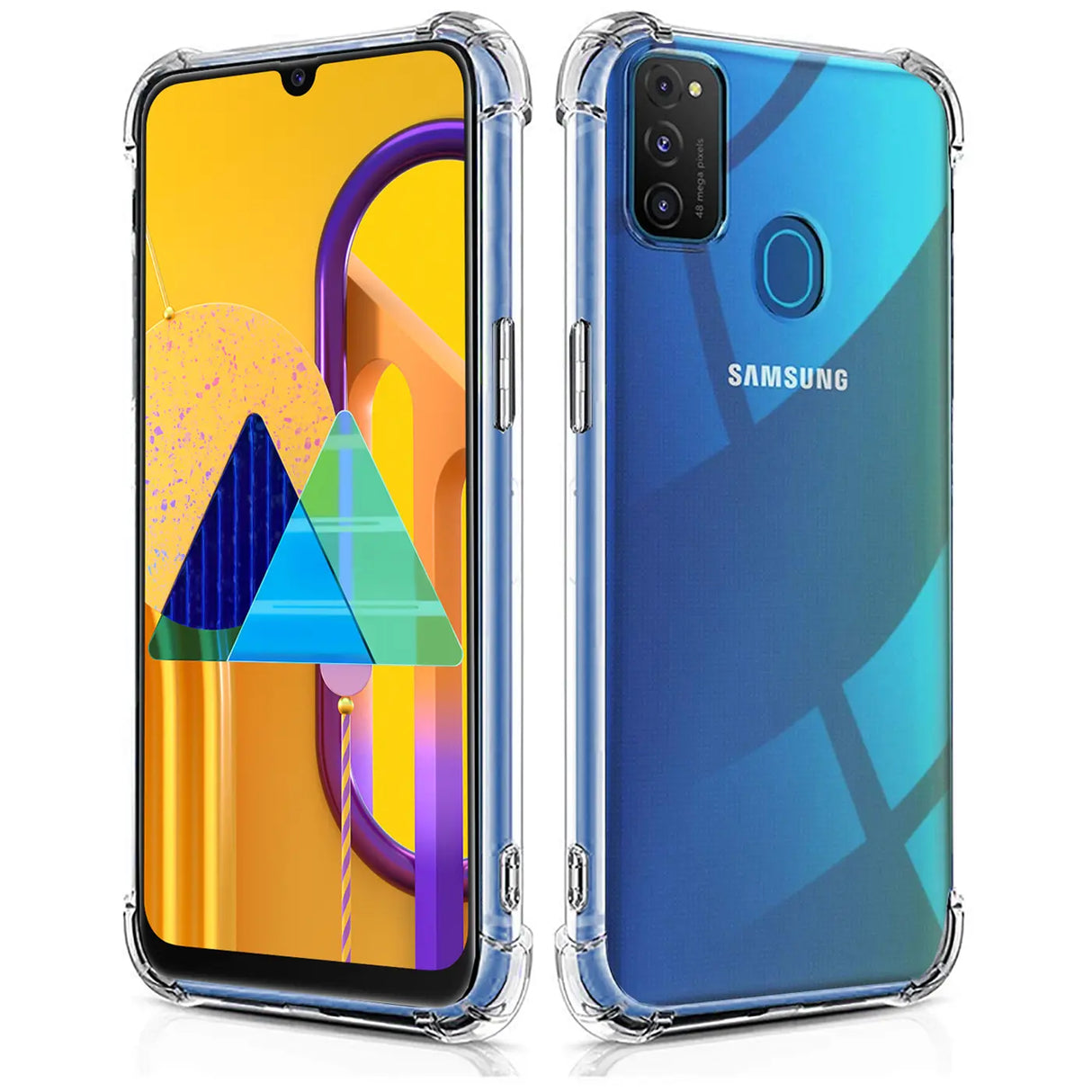 Stoßdämpfende, durchsichtige Handyhülle für Samsung Galaxy M30s / M21