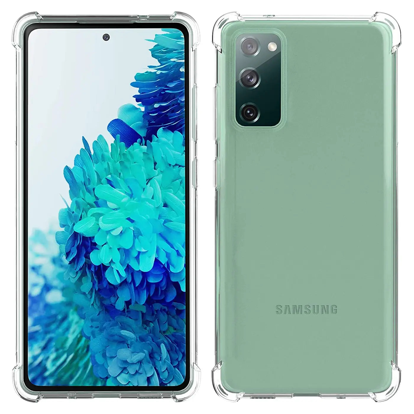 Samsung Galaxy S20 FE Hülle, transparent, TPU, Vorder- und Rückansicht