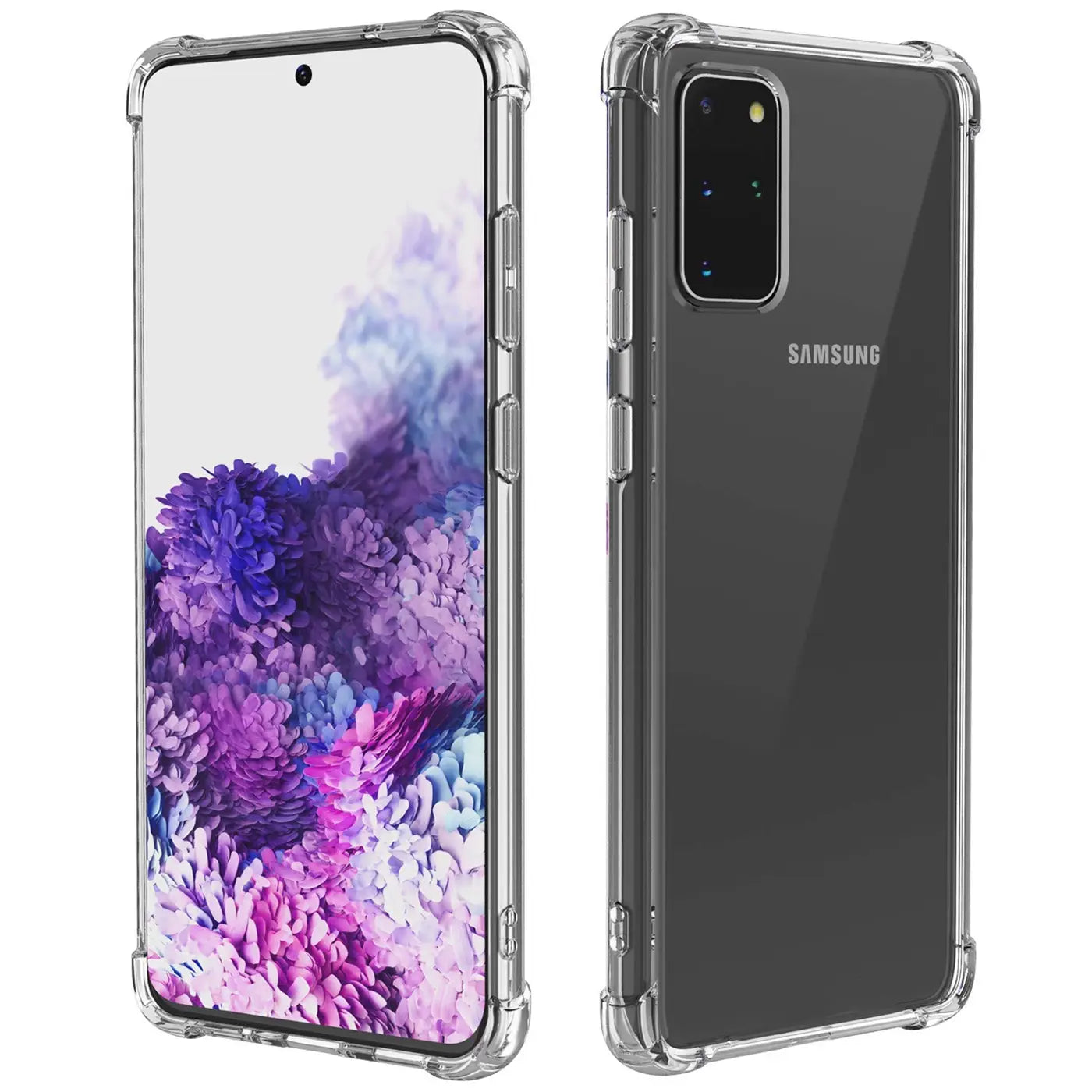 Klar, stoßfest, Samsung Galaxy S20 Plus, Vorder- und Rückansicht.