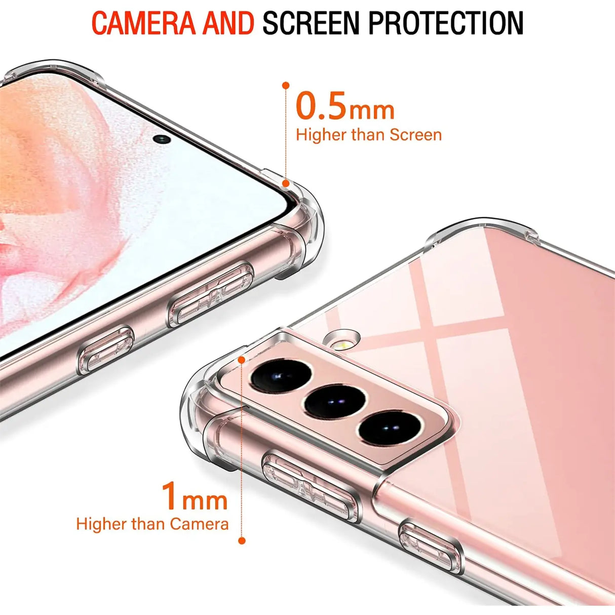 Stoßdämpfende, durchsichtige Handyhülle für Samsung Galaxy S21 FE