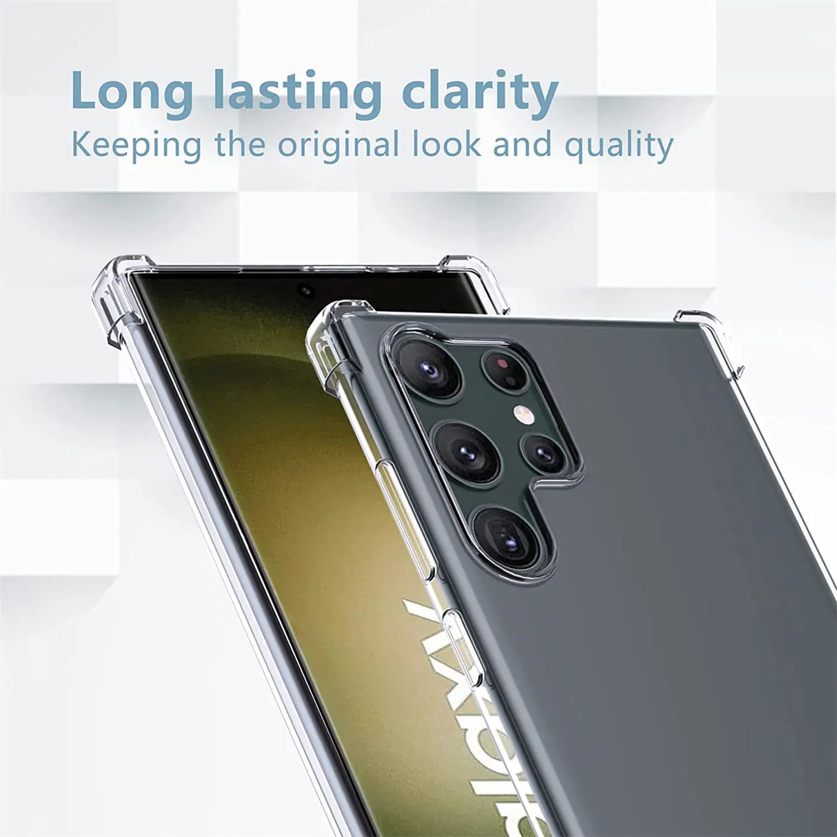 Stoßdämpfende, durchsichtige Handyhülle für Samsung Galaxy S23 Ultra