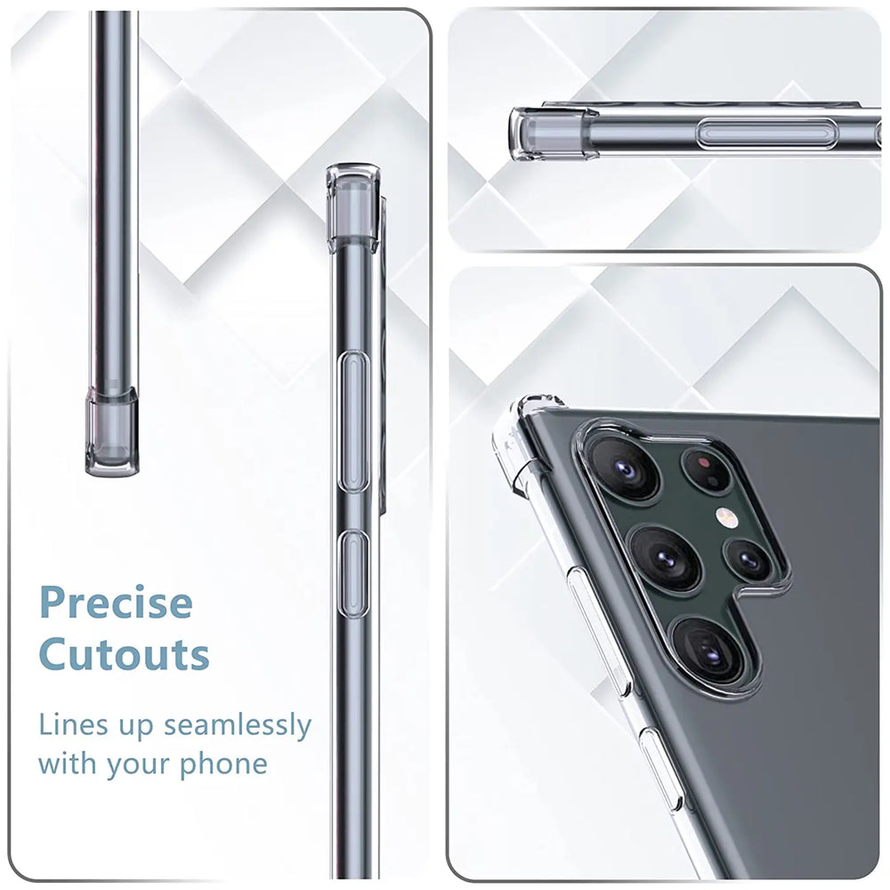 Stoßdämpfende, durchsichtige Handyhülle für Samsung Galaxy S23 Ultra