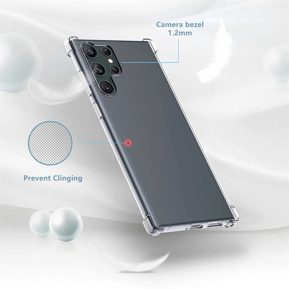 Stoßdämpfende, durchsichtige Handyhülle für Samsung Galaxy S23 Ultra
