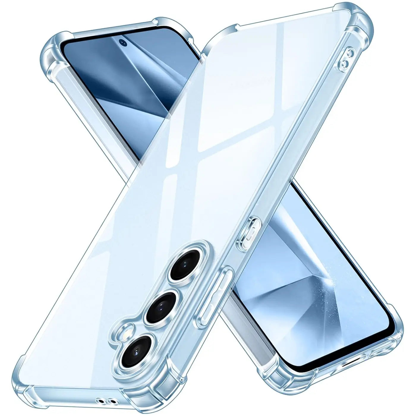 Transparente Hülle aus TPU, schützt Samsung Galaxy S24 FE, Seitenansicht.