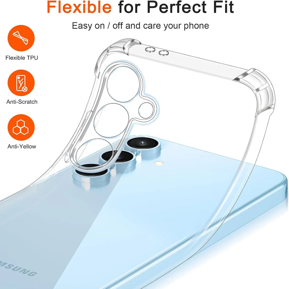 Stoßdämpfende, durchsichtige Handyhülle für Samsung Galaxy S24 FE