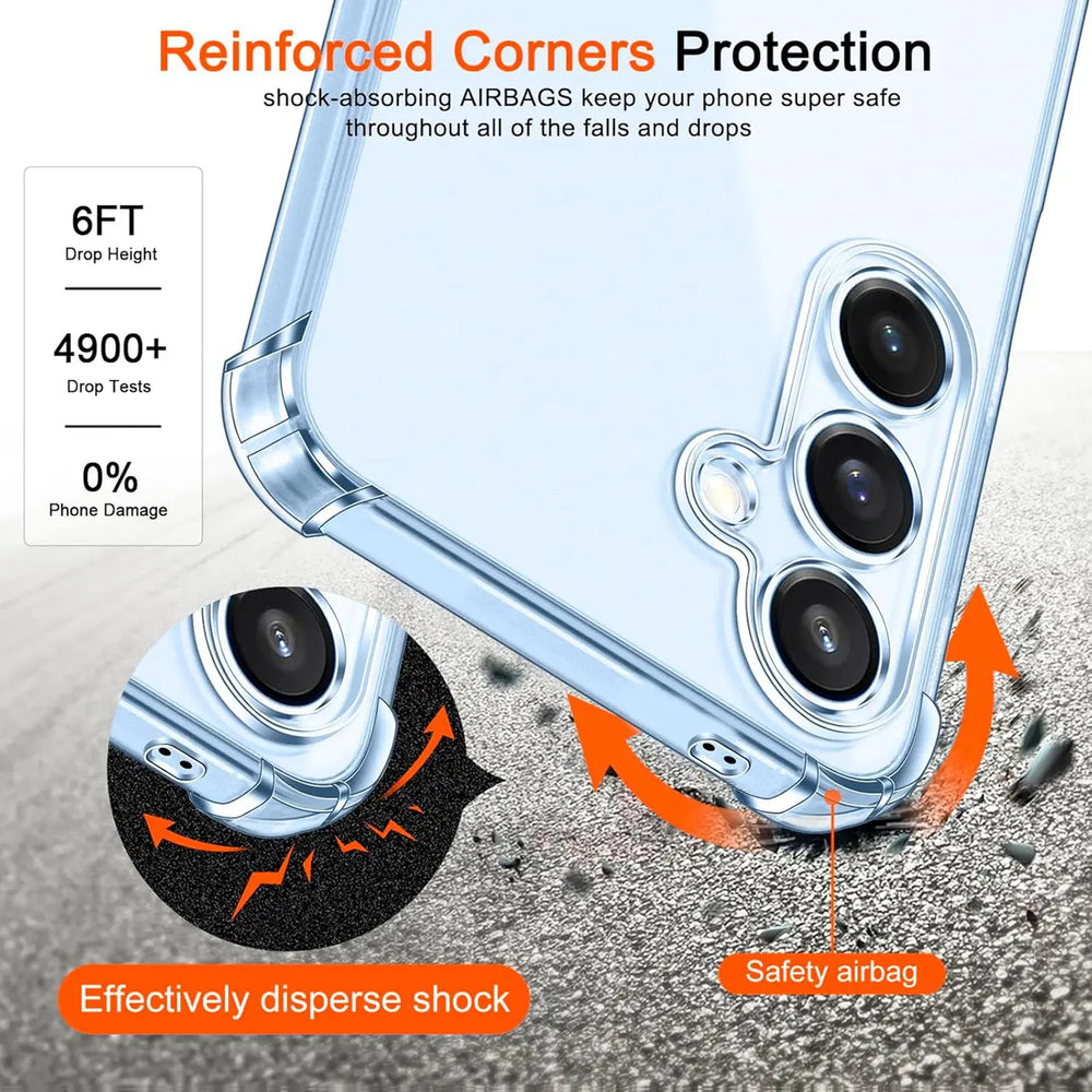 Stoßdämpfende, durchsichtige Handyhülle für Samsung Galaxy S25+