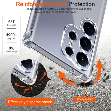 Stoßdämpfende, durchsichtige Handyhülle für Samsung Galaxy S25 Ultra