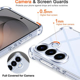 Transparente Hülle aus Kunststoff, Nahaufnahme von Samsung S26 Rückseite & Seite.