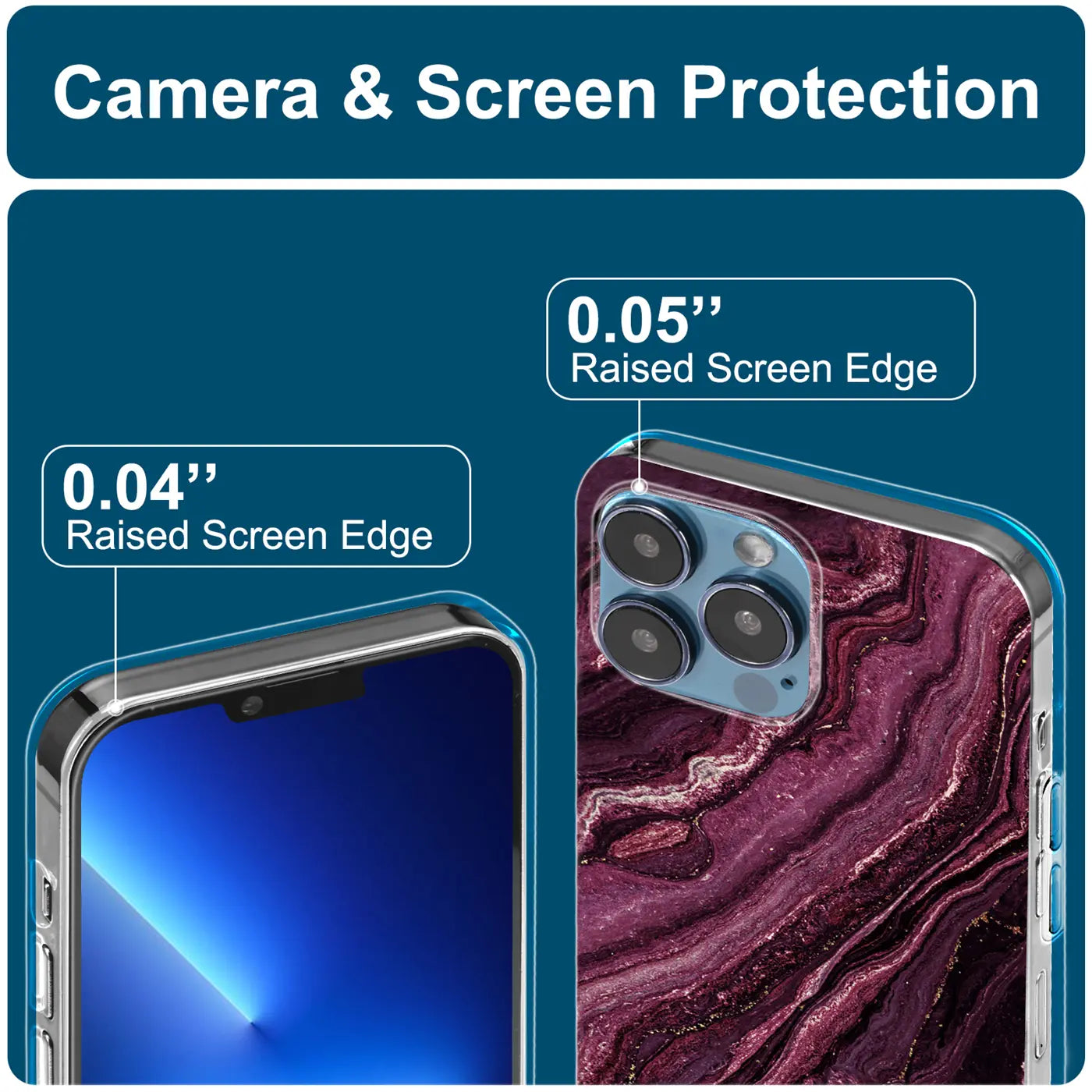 iPhone 11 Pro Max Hülle, Marmor-Design, Nahaufnahme Rückseite und Vorderseite, Kameraschutz