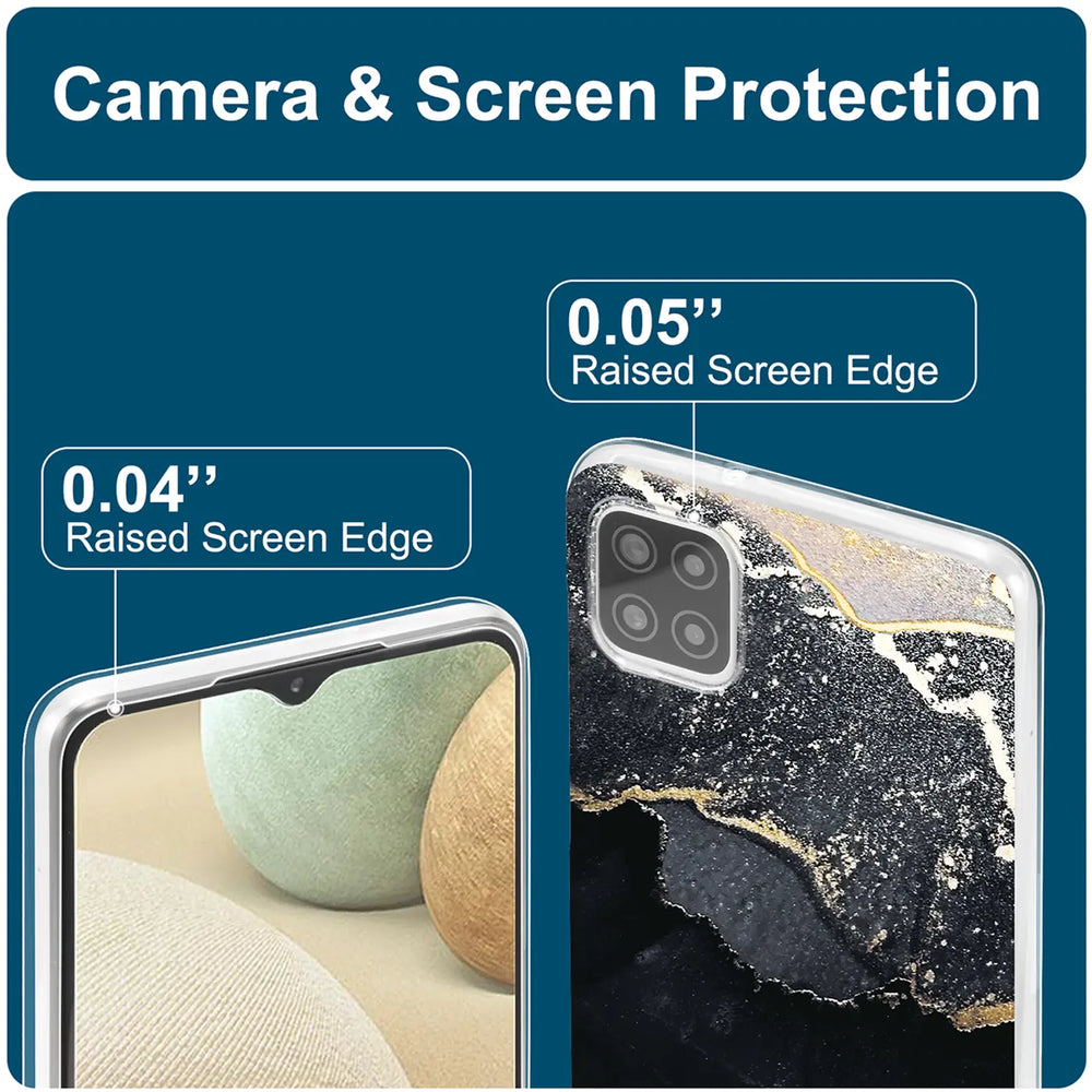 Samsung Galaxy A22 5G Hülle, Marmor-Design, von hinten, transparentes Material
