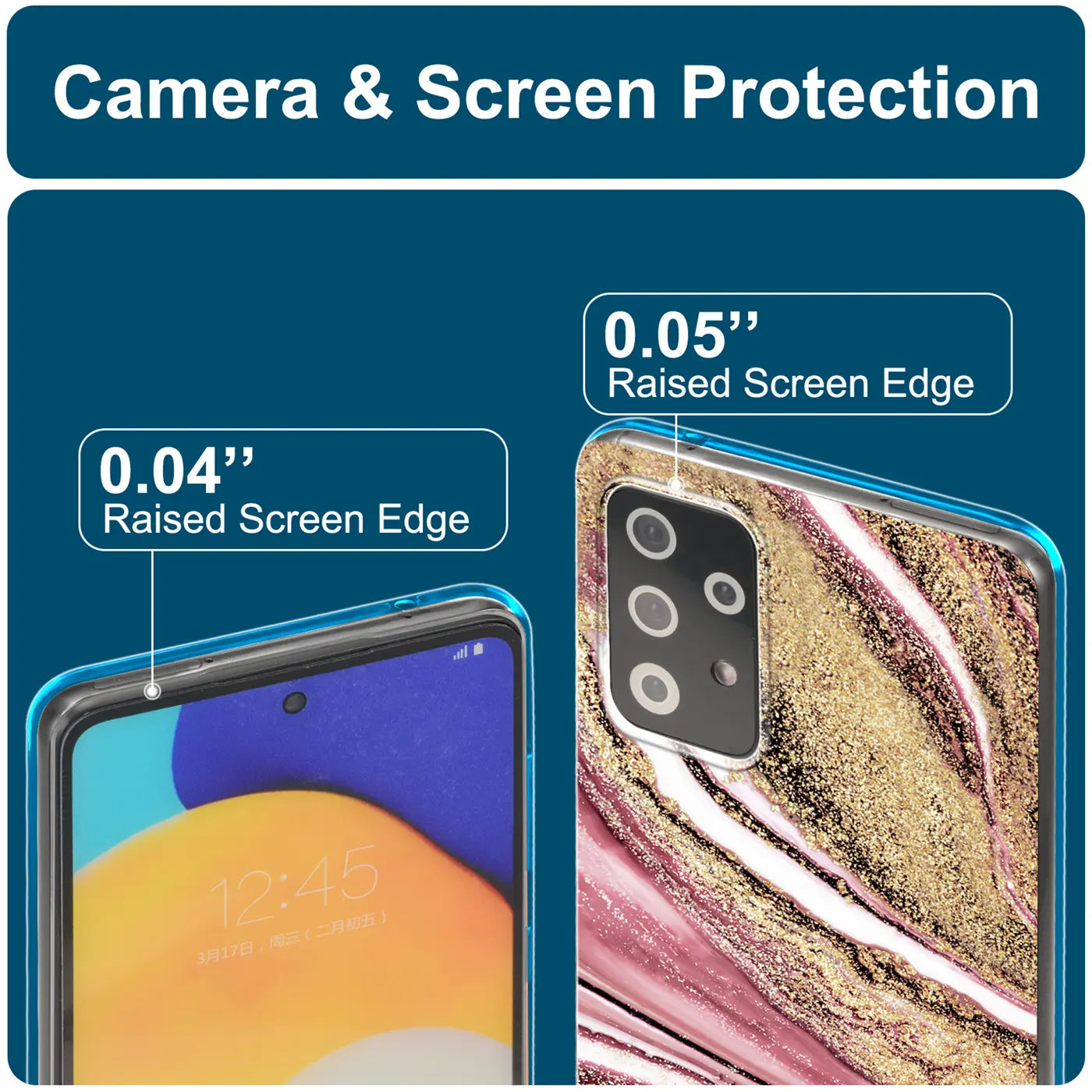 Samsung Galaxy A52 Hülle, Marmor-Design, Rückseite, Nahaufnahme