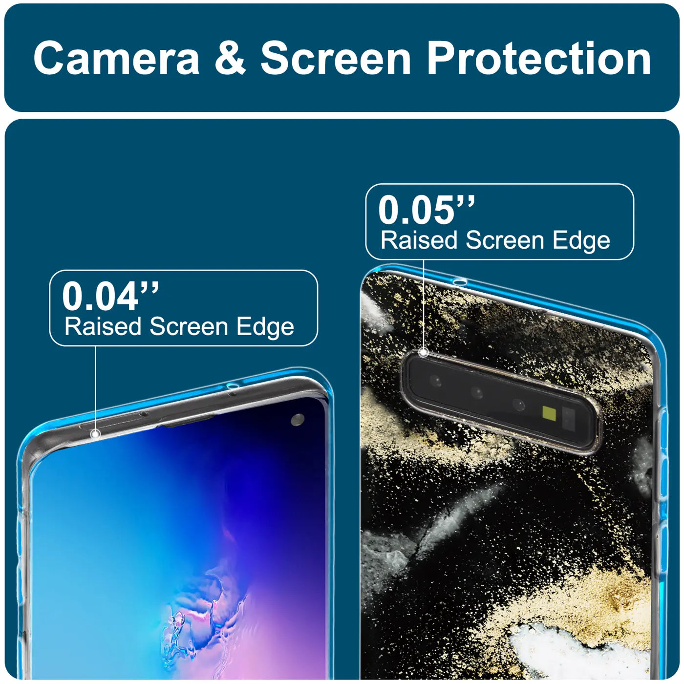 Samsung S10 Plus Hülle, Marmor/Sand-Design, Rückseite/Kamera, von hinten