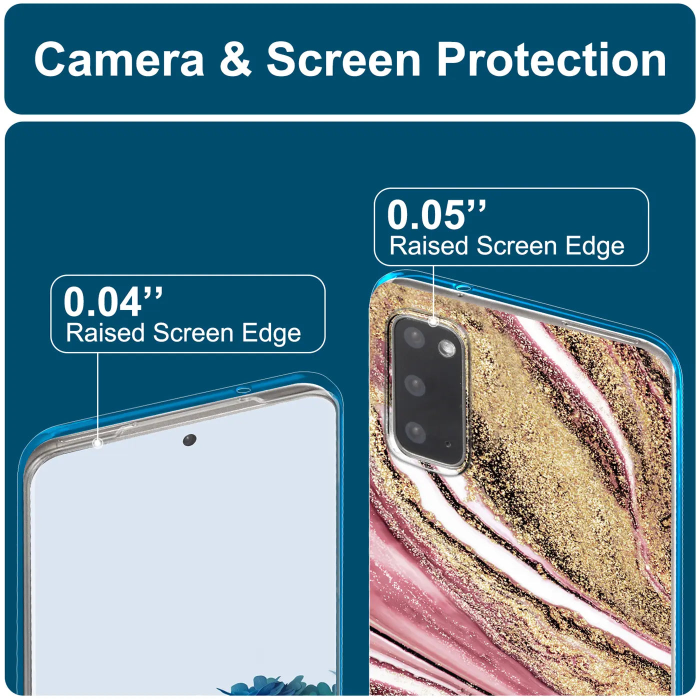 Samsung S20 FE Hülle, Marmor-Design, Nahaufnahme, Rückseite mit Kamera