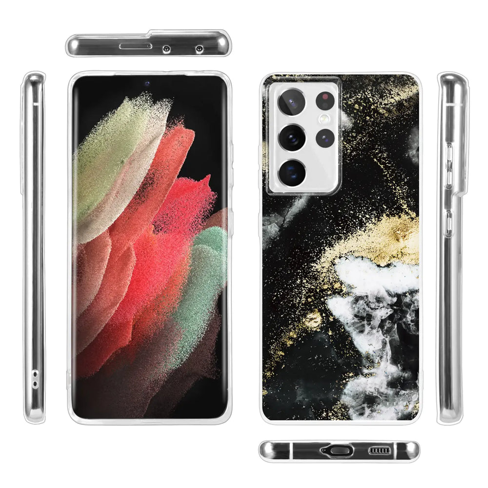 Edel designte Luxus Marmor Handyhülle für Samsung Galaxy S21 Ultra