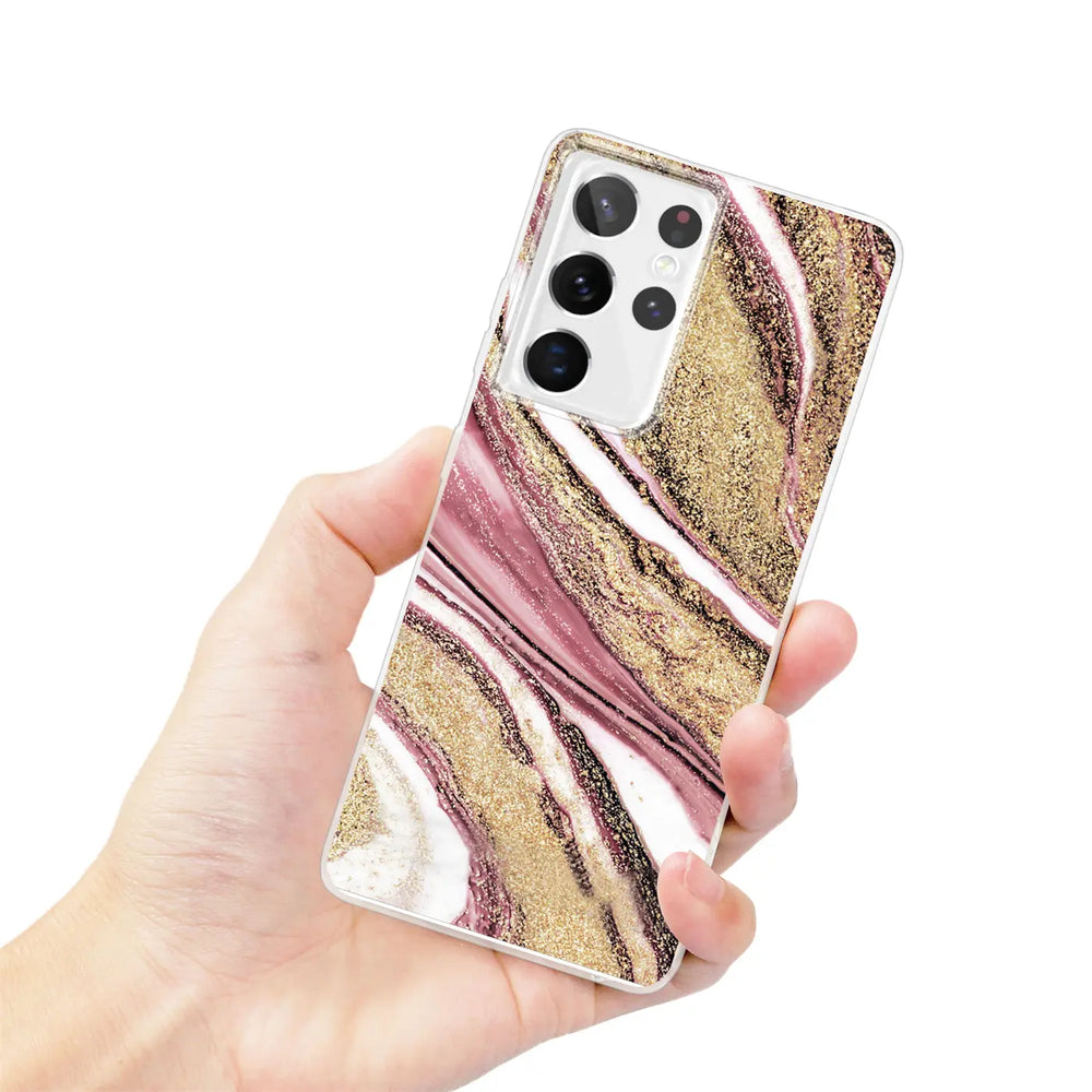 Edel designte Luxus Marmor Handyhülle für Samsung Galaxy S21 Ultra