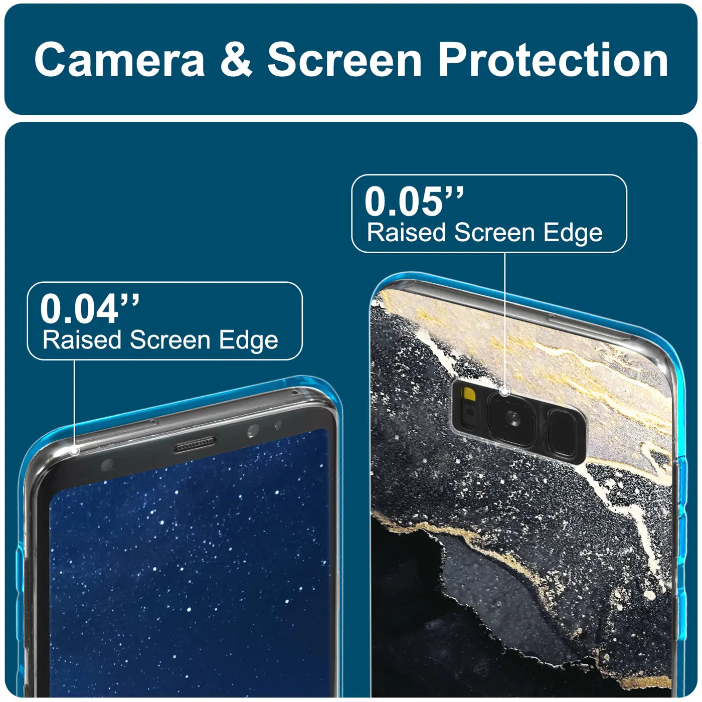 Samsung Galaxy S8 Hülle, Marmor-Design, Nahaufnahme, von oben