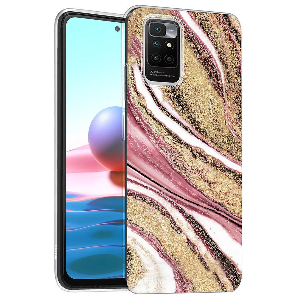 Edel designte Luxus Marmor Handyhülle für Xiaomi Redmi 10