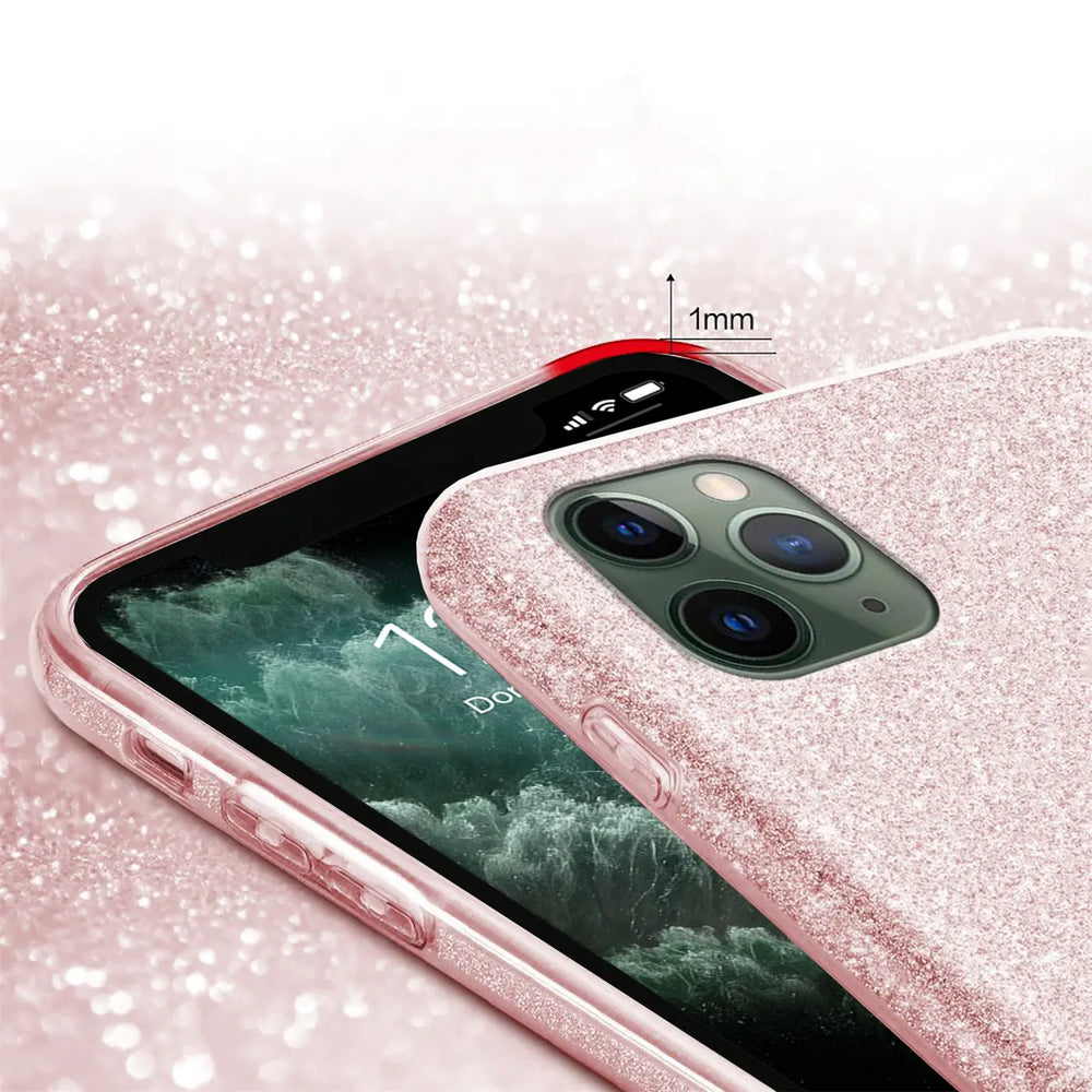 Glitzer Handyhülle aus TPU für iPhone 11 Pro in Rosegold