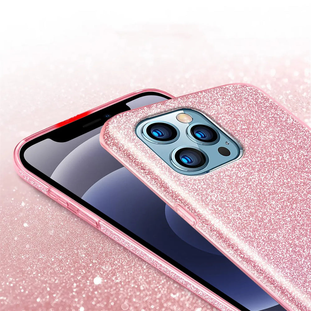 Glitzer Handyhülle aus TPU für iPhone 12 Pro Max in Rosegold