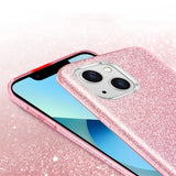 Glitzer Handyhülle aus TPU für iPhone 13 in Rosegold