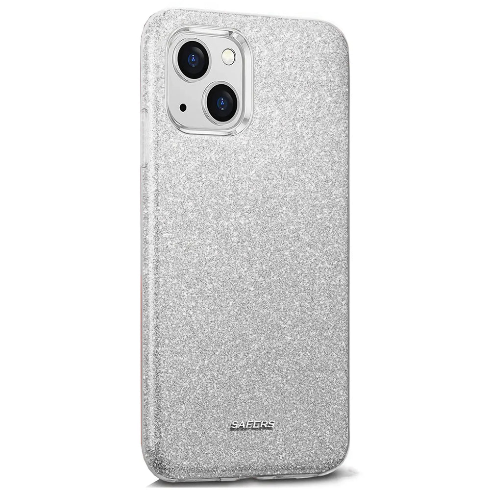 Glitzer Handyhülle aus TPU für iPhone 13 in Silber