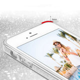 Glitzer Handyhülle aus TPU für iPhone 5 / 5S / SE in Silber