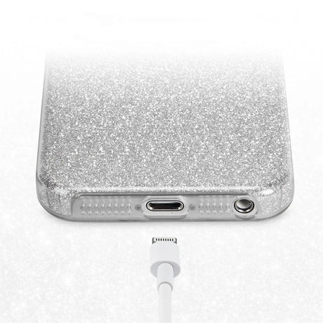 Glitzer Handyhülle aus TPU für iPhone 5 / 5S / SE in Silber