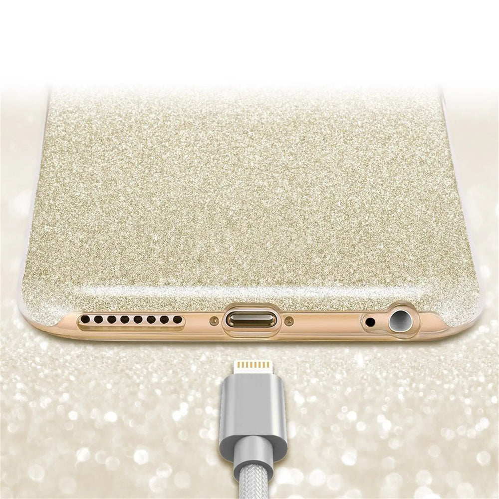 Glitzer Handyhülle aus TPU für iPhone 6 / 6S in Gold