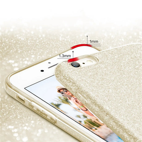 Glitzer Handyhülle aus TPU für iPhone 6 / 6S in Gold
