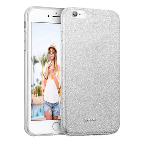 Glitzer Handyhülle aus TPU für iPhone 6s Plus / 6 Plus in Silber