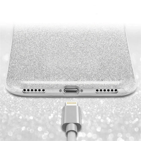 Glitzer Handyhülle aus TPU für iPhone 7 Plus / 8 Plus in Silber