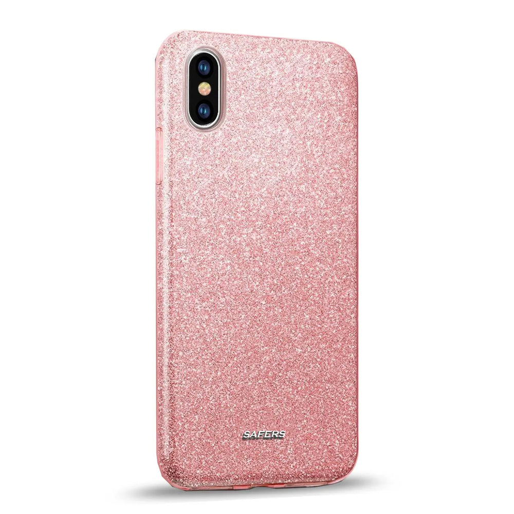 Glitzer Handyhülle aus TPU für iPhone X / XS in Rosegold