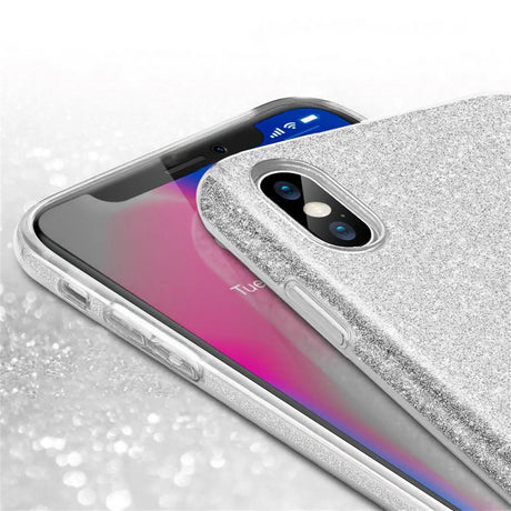 Glitzer Handyhülle aus TPU für iPhone X / XS in Silber