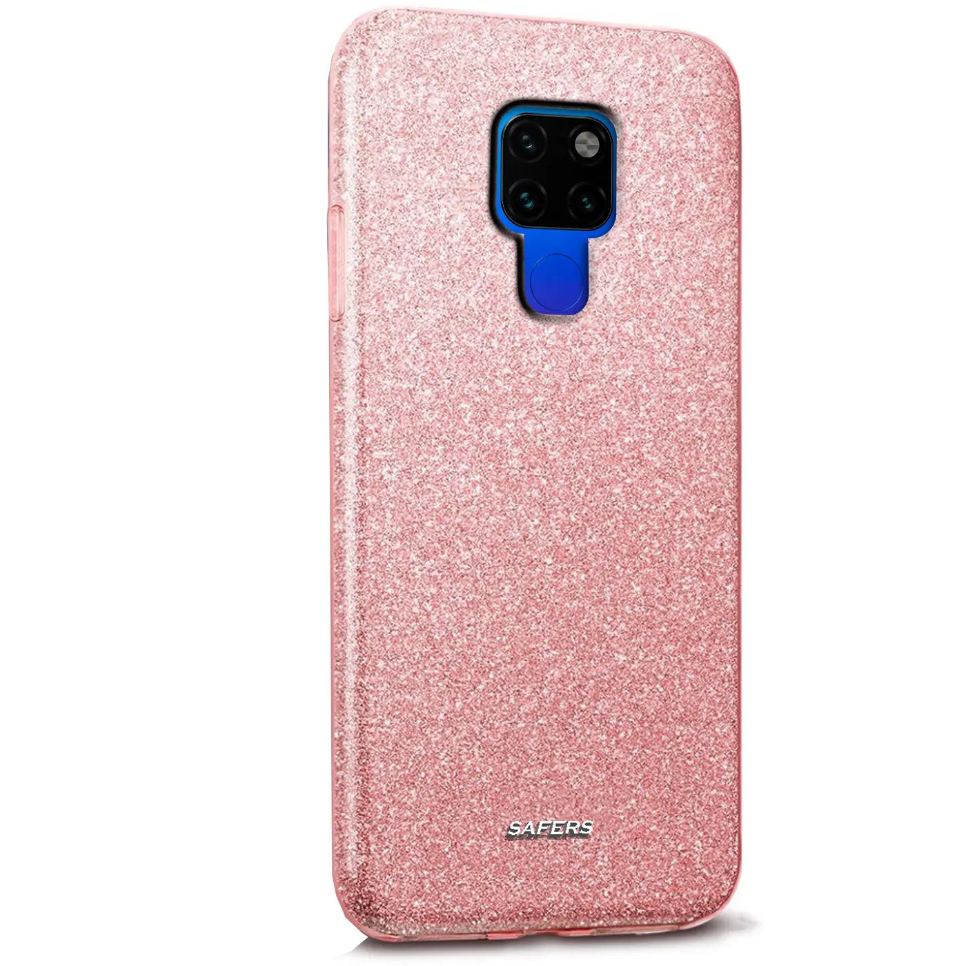 Rosa Glitzer TPU Hülle für Huawei Mate 20, Rückansicht, leicht schräg