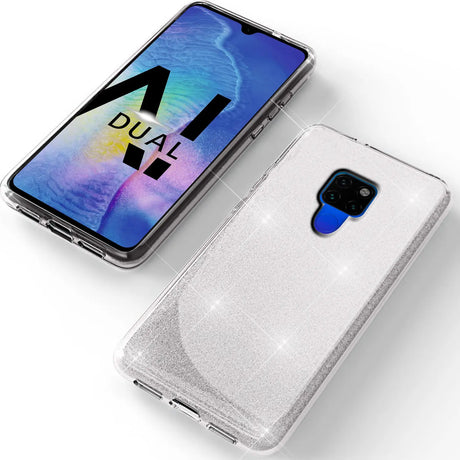 Glitzer Handyhülle aus TPU für Huawei Mate 20 in Silber