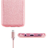 Glitzer Handyhülle aus TPU für Samsung Galaxy A02s in Rosegold